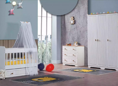 Baby complete room wardrobe bed children's room infant dresser 3-piece.